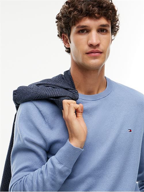 pima org ctn cashmere crew neck TOMMY HILFIGER | MW0MW28046C2B